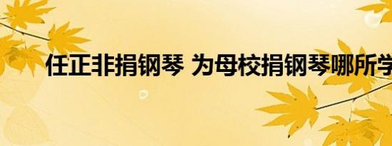 任正非捐钢琴 为母校捐钢琴哪所学校