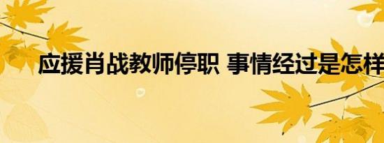 应援肖战教师停职 事情经过是怎样的》