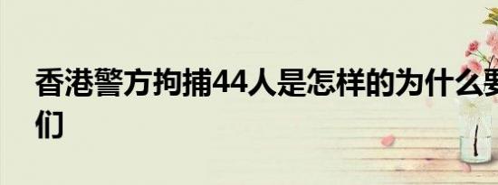 香港警方拘捕44人是怎样的为什么要拘捕他们