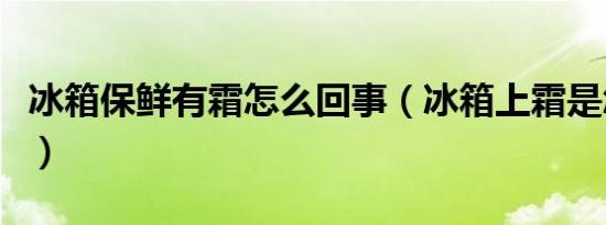 冰箱保鲜有霜怎么回事（冰箱上霜是怎么回事）