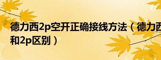 德力西2p空开正确接线方法（德力西空开1p和2p区别）