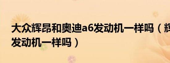 大众辉昂和奥迪a6发动机一样吗（辉昂和a6发动机一样吗）