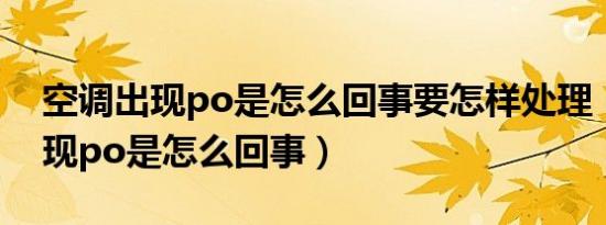 空调出现po是怎么回事要怎样处理（空调出现po是怎么回事）
