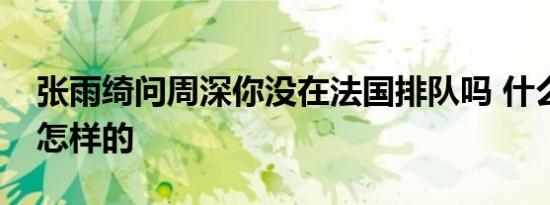 张雨绮问周深你没在法国排队吗 什么梗具体怎样的