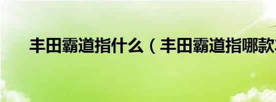 丰田霸道指什么（丰田霸道指哪款车）