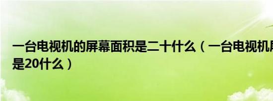 一台电视机的屏幕面积是二十什么（一台电视机屏幕的面积是20什么）