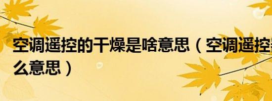 空调遥控的干燥是啥意思（空调遥控器干燥什么意思）