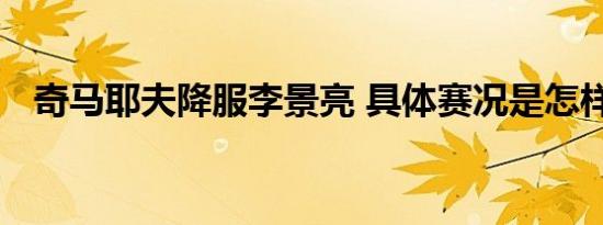 奇马耶夫降服李景亮 具体赛况是怎样的呢