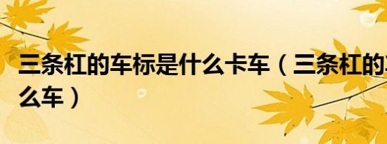三条杠的车标是什么卡车（三条杠的车标是什么车）