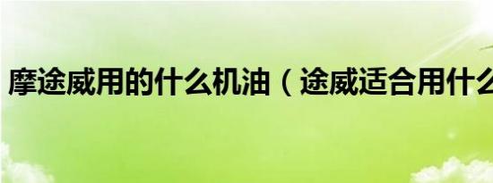 摩途威用的什么机油（途威适合用什么机油）