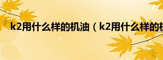 k2用什么样的机油（k2用什么样的机油）