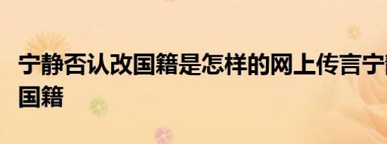 宁静否认改国籍是怎样的网上传言宁静改美国国籍