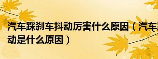 汽车踩刹车抖动厉害什么原因（汽车踩刹车抖动是什么原因）
