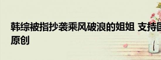 韩综被指抄袭乘风破浪的姐姐 支持国产尊重原创