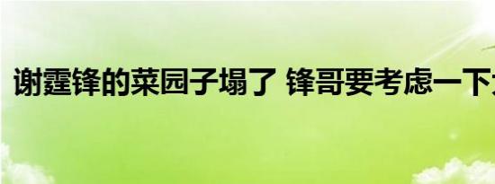 谢霆锋的菜园子塌了 锋哥要考虑一下大棚吗