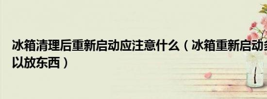 冰箱清理后重新启动应注意什么（冰箱重新启动多长时间可以放东西）