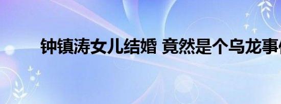 钟镇涛女儿结婚 竟然是个乌龙事件