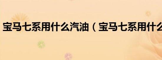 宝马七系用什么汽油（宝马七系用什么汽油）