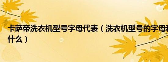 卡萨帝洗衣机型号字母代表（洗衣机型号的字母和数字代表什么）
