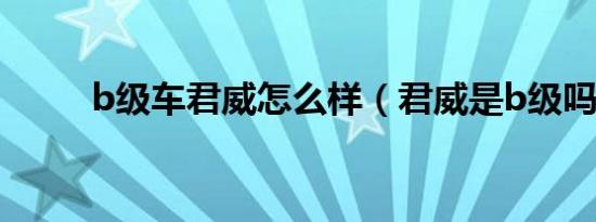 b级车君威怎么样（君威是b级吗）