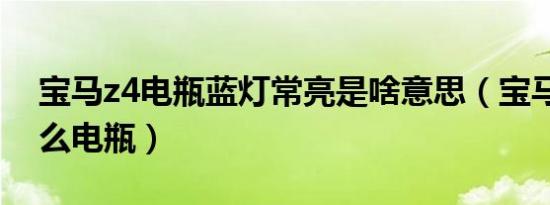 宝马z4电瓶蓝灯常亮是啥意思（宝马z4用什么电瓶）