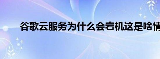 谷歌云服务为什么会宕机这是啥情况