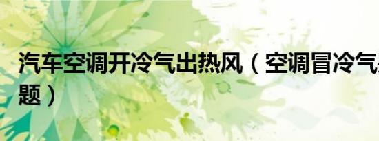汽车空调开冷气出热风（空调冒冷气是什么问题）