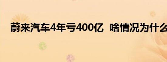蔚来汽车4年亏400亿 啥情况为什么亏损