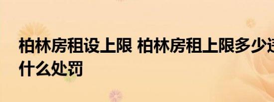 柏林房租设上限 柏林房租上限多少违规将受什么处罚