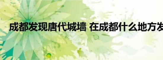 成都发现唐代城墙 在成都什么地方发现的