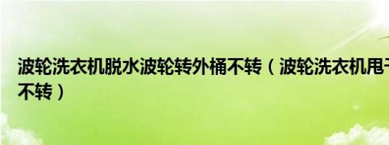 波轮洗衣机脱水波轮转外桶不转（波轮洗衣机甩干波轮转桶不转）