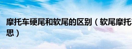 摩托车硬尾和软尾的区别（软尾摩托车什么意思）