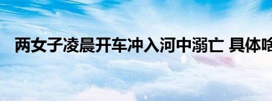 两女子凌晨开车冲入河中溺亡 具体啥情况