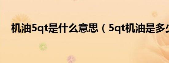 机油5qt是什么意思（5qt机油是多少升）
