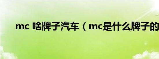 mc 啥牌子汽车（mc是什么牌子的车）