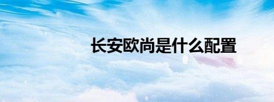 长安欧尚是什么配置