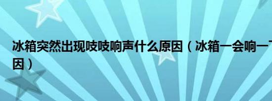 冰箱突然出现吱吱响声什么原因（冰箱一会响一下是什么原因）