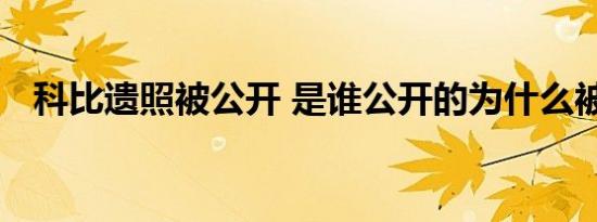科比遗照被公开 是谁公开的为什么被公开