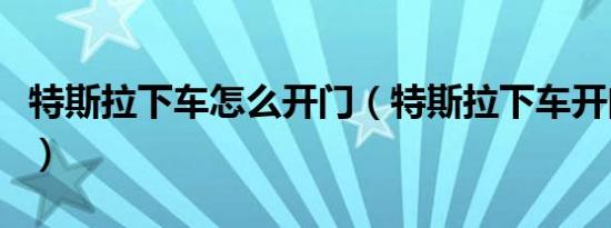特斯拉下车怎么开门（特斯拉下车开门键在哪）