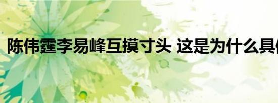 陈伟霆李易峰互摸寸头 这是为什么具体情况