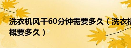 洗衣机风干60分钟需要多久（洗衣机风干大概要多久）