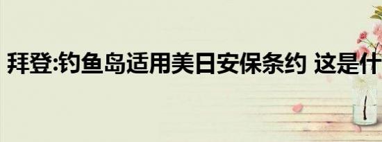 拜登:钓鱼岛适用美日安保条约 这是什么意思
