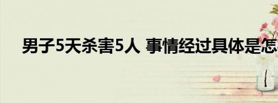 男子5天杀害5人 事情经过具体是怎样的