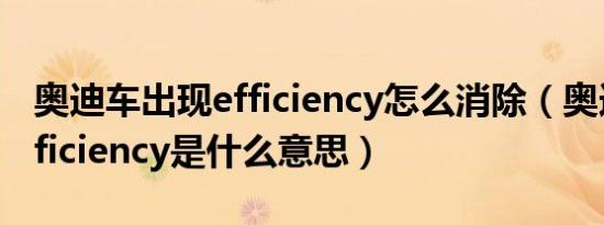 奥迪车出现efficiency怎么消除（奥迪出现efficiency是什么意思）