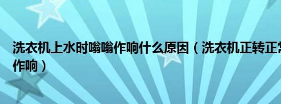 洗衣机上水时嗡嗡作响什么原因（洗衣机正转正常反转嗡嗡作响）