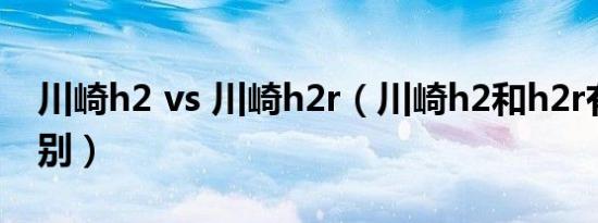 川崎h2 vs 川崎h2r（川崎h2和h2r有什么区别）