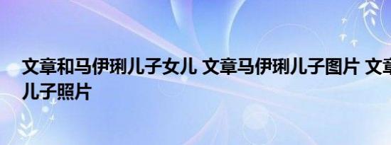 文章和马伊琍儿子女儿 文章马伊琍儿子图片 文章和马伊琍儿子照片