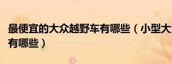 最便宜的大众越野车有哪些（小型大众越野车有哪些）