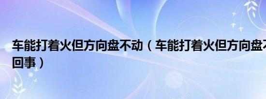车能打着火但方向盘不动（车能打着火但方向盘不动是怎么回事）