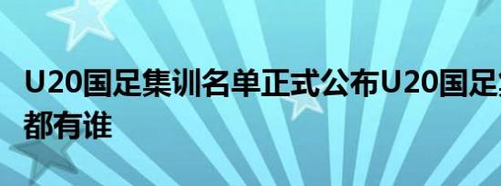 U20国足集训名单正式公布U20国足集训名单都有谁